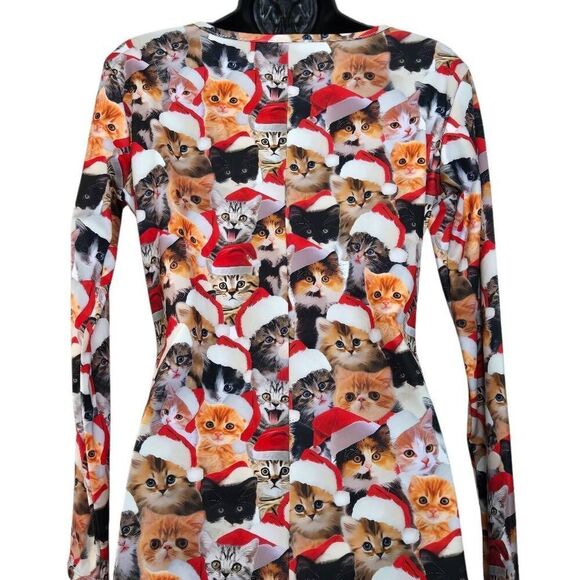 Tipsy Elves Dress Size Small Meowy Catmus Long Sleeve Fit and Flare Christmas - Picture 6 of 8